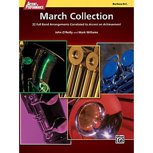 Alfred Accent on Performance March Collection Baritone Bass Clef Book