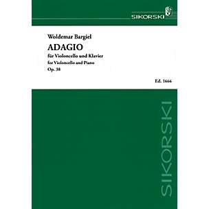 SIKORSKI Adagio, Op. 38 (Violoncello and Piano) String Series Softcover Composed by Woldemar Bargiel