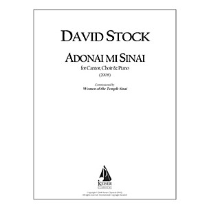 Lauren Keiser Music Publishing Adonai Mi Sinai for Cantor, SATB Chorus and Piano LKM Music Series by David Stock