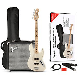 Squier Affinity Jazz Bass Limited-Edition Pack With Fender Rumble 15W Bass Combo Amp -