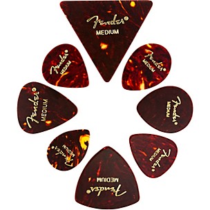 Fender All Shapes Celluloid Medley, Medium Guitar Picks (8-Pack)