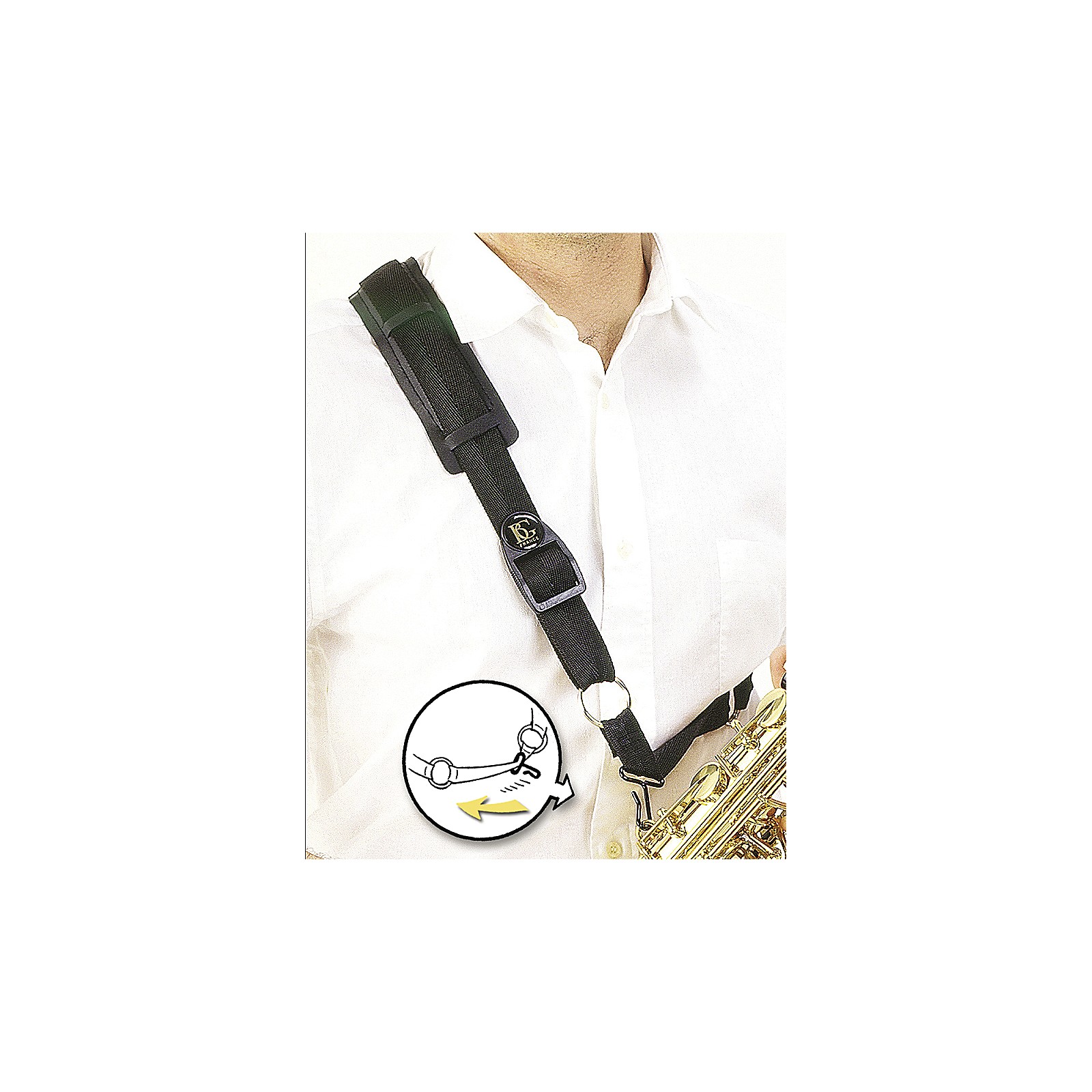 BG S02M サックス　ストラップ BG Leather Saxophone Shoulder Strap with Metal Hook – SAX