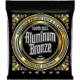 Ernie Ball Aluminum Bronze Acoustic Guitar Strings - Light (11--52)