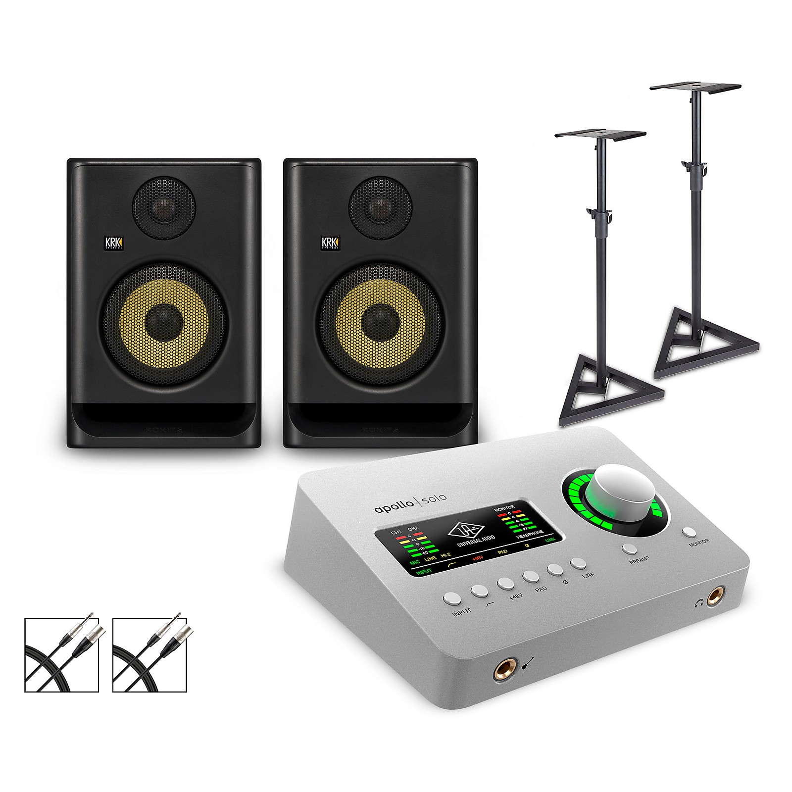 Universal Audio Apollo Solo Thunderbolt with KRK ROKIT G5