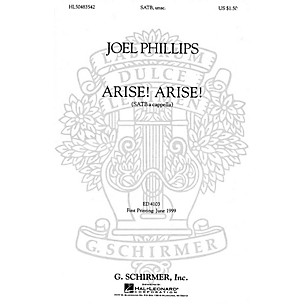 G. Schirmer Arise! Arise! (SATB a cappella) SATB a cappella composed by English Folksong