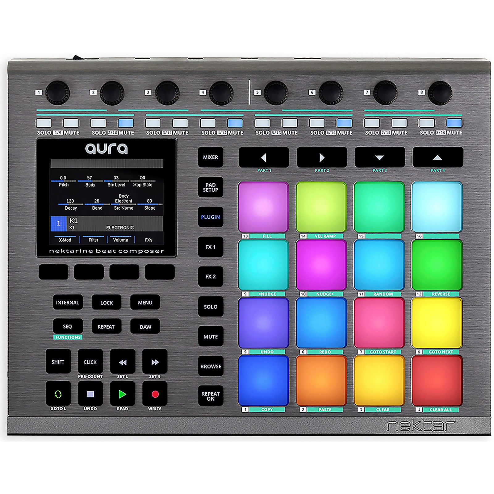 Nektar Technology ARUBA Aura MIDIコントローラー Nektar Aruba Beat Composer | Music & Arts