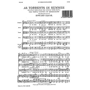 Novello As Torrents in Summer SATB Composed by Edward Elgar