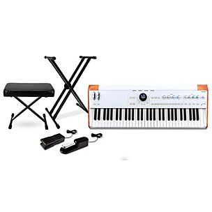 Arturia AstroLab Stage Keyboard with Proline Doublebraced Stand and Memory Foam Bench Package (Pedals Included)