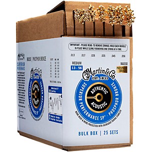 Martin Authentic Phosphor Bronze Acoustic Guitar Strings 25-Pack
