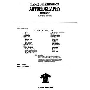 G. Schirmer Autobiography Part 2 (Score and Parts) Concert Band Level 4-5 Composed by Robert Russell Bennett