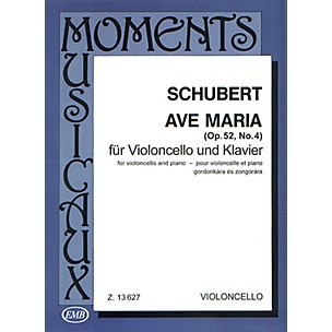 Editio Musica Budapest Ave Maria, Op. 52, No. 4 (Cello and Piano) EMB Series Composed by Franz Schubert