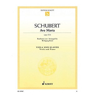 Schott Ave Maria Op. 52, No. 6 (arranged for Viola and Piano) String Series Softcover