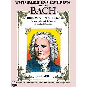 Schaum Bach Two-part Inventions Educational Piano Series Softcover