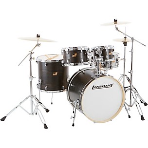 Ludwig BackBeat Elite 5-Piece Complete Drum Set With 22" Bass Drum, Hardware & Cymbals -