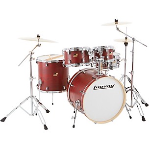 Ludwig BackBeat Elite 5-Piece Complete Drum Set With 22" Bass Drum, Hardware and Cymbals