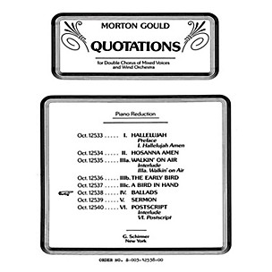 Positive Grid Ballads From Quotations With Orchestra SSAATTBB composed by M Gould