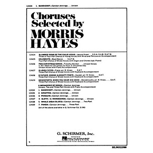 G. Schirmer Bandicoot (No. 1 from Menagerie of Songs) 3 Part composed by Carolyn Jennings