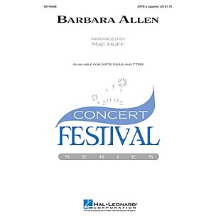 Hal Leonard Barbara Allen SSAA A Cappella Arranged by Mac Huff