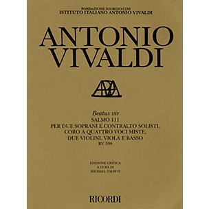 Ricordi Beatus Vir RV598 Study Score Series Composed by Antonio Vivaldi Edited by Michael Talbot