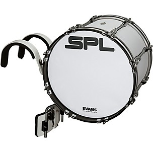 Sound Percussion Labs Birch Marching Bass Drum with Carrier - White