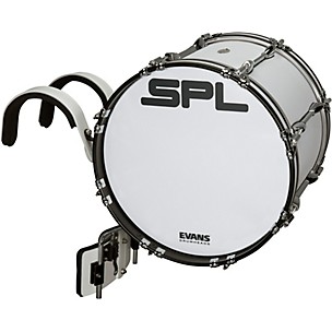 Sound Percussion Labs Birch Marching Bass Drum with Carrier - White