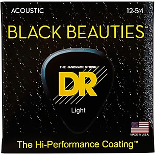 DR Strings Black Beauties Medium Acoustic Guitar Strings