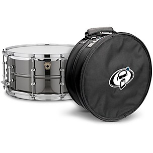 Ludwig Black Beauty Snare Drum With Tube Lugs & Protection Racket Case -