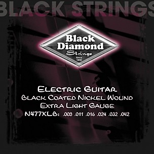 Black Diamond Black Coated Nickel Electric Guitar Strings
