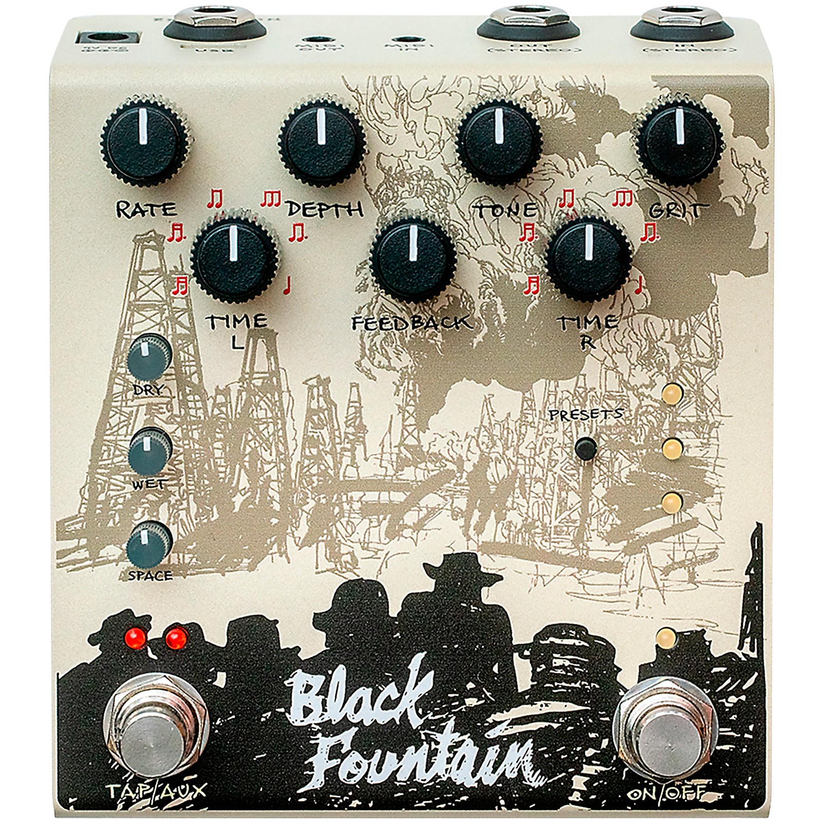 Old Blood Noise Endeavors Black Fountain Stereo Delay Effects