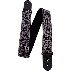 Perri's Black Lace Floral Jacquard Guitar Strap