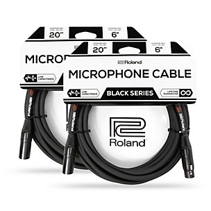 Roland Black Series XLR Microphone Cable 20' 2-Pack