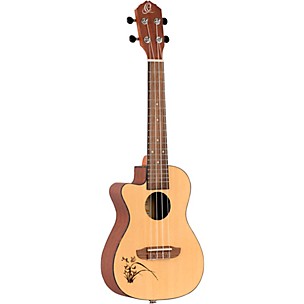 Ortega Bonfire Series RU5CE-L Left-Handed Acoustic Electric Concert Ukulele