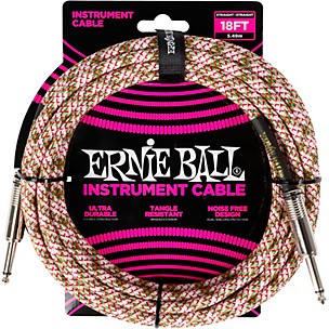 Ernie Ball Braided Instrument Cable Straight/Straight Emerald Argyle