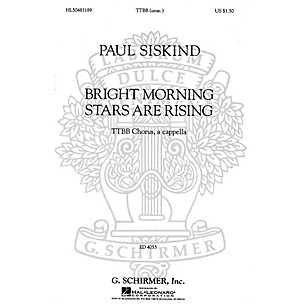 G. Schirmer Bright Morning Stars are Rising (TTBB a cappella) TTBB A Cappella composed by Traditional