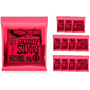 Ernie Ball Burly Slinky Nickelwound Electric Guitar Strings 12 Pack