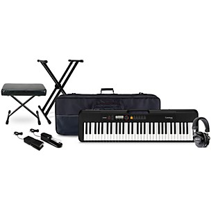 Casio CT-S200 61-Key Portable Arranger Keyboard With TASCAM TH-200X Studio Headphone Package (Pedals/Bench/Stand/Bag Included) -