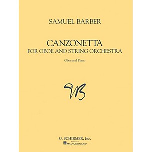 G. Schirmer Canzonetta (for Oboe & Piano Reduction) Woodwind Method Series by Samuel Barber