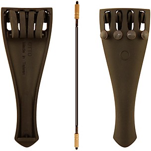 Otto Musica Carbon Composite Viola Tailpiece with Four Built-In Fine Tuners and Braided Steel Tailgut