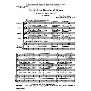 G. Schirmer Carol of Russian Chldren (8-Part with Organ Accompaniment) SATB composed by Folk Song