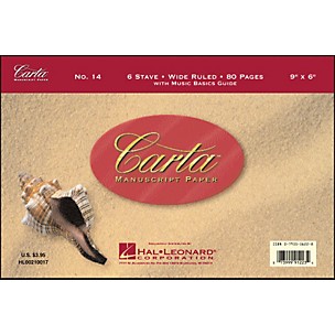 Hal Leonard Carta 14Manuscript Wide Ruled, 9X6, 80 P, 6 Stave, Wide