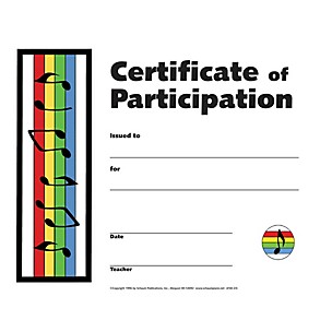 Schaum Certificate of Participation Educational Piano Series Softcover