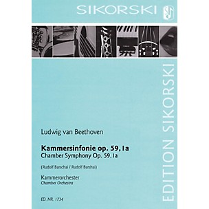 SIKORSKI Chamber Symphony Op. 59, 1a Study Score Composed by Ludwig van Beethoven Arranged by Rudolf Barshai