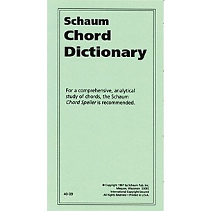 Schaum Chord Dictionary Educational Piano Series Softcover