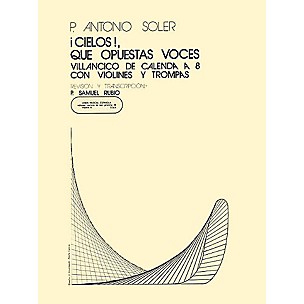 Music Sales Cielos Que Opuestas Voces SATB Composed by P. Antonio Soler