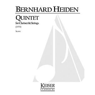 Lauren Keiser Music Publishing Clarinet Quintet LKM Music Series Composed by Bernhard Heiden