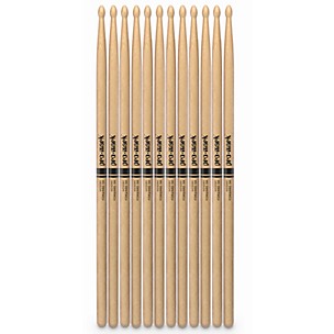 Promark Classic Forward Hickory Drum Sticks - 5A Wood Tip, 12-Pack