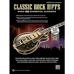 Alfred Classic Rock Riffs Guitar Book & CD