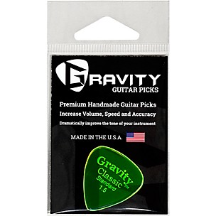 GRAVITY PICKS Classic Standard Polished Fluorescent Green Guitar Picks