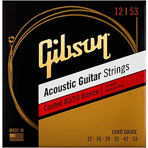 Gibson Coated 80/20 Bronze Light Acoustic Guitar Strings