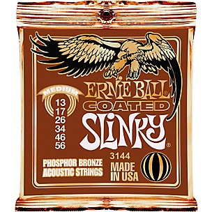 Ernie Ball Coated Slinky Phosphor Bronze Acoustic Strings Medium